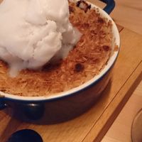 Apple crumble was so yummy! at V-Vego in Adelaide