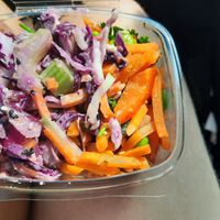 Small salad box with 2 salads at The Black Olive Delicatessen in Southwold