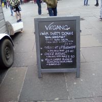 Price board for food. at Vegano - Food Truck in Newcastle Upon Tyne