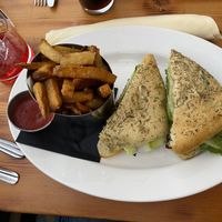 Seitan sandwich! (Had avo and chipotle aioli) at Blossom Restaurant on Columbus in New York City