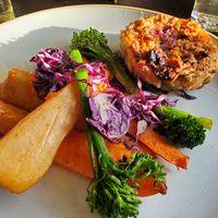 Tasty but overpriced nut loaf at The Plough Inn in Dartford