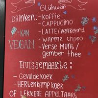 Part of the menu with vegan choices at De Eekhoorn in Rotterdam