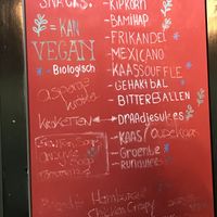 Part of the menu with vegan choices at De Eekhoorn in Rotterdam