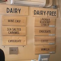 Four vegan flavors in rotation. at Gorge Ice Cream in Hood River