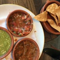 House made chips and salsa and guacamole  at Picaro in Saskatoon