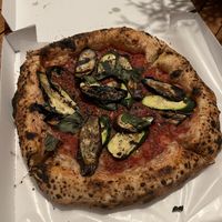 Vegan marinara pizza with side roasted veggies on top (asked through special request not on menu)  at Il Ruttino in Sorrento