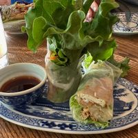 Cay Me - Fresh Tofu Roll
Organic tofu, lettuce, jicama, carrot, shredded coconut, roasted peanuts, Vietnamese herbs, Mẹ’s Sweet Soy Sauce. at Anh and Chi in Vancouver