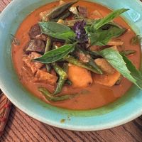 Cà Ri - Yellow Lemongrass Curry
Light coconut curry with fried organic tofu and winter vegetables. Garnished with Thai basil & bird’s eye chilli. at Anh and Chi in Vancouver