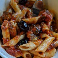 Pasta with eggplant at Rawdish in Luxembourg City