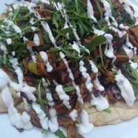 Vegan oyster Mushroom Shawarma Flatbread 🍄 at Love Shack in East London
