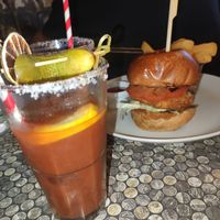 Bloody Mary and buffalo burger at Love Shack in East London