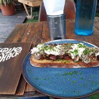 Mushrooms on toast. at Love Shack in East London