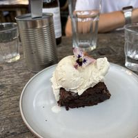 Chocolate brownie  at Love Shack in East London