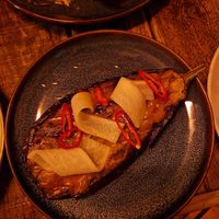 Miso aubergine at Love Shack in East London