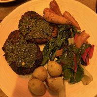 Lion's Mane Steak, Roast Vegtables & Chimichurri  at Love Shack in East London