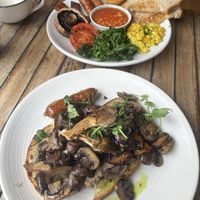 Brunch options! (Was too hangry and sleep deprived to snap the duck pancakes)  at Love Shack in East London