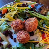 Arancini balls at Helgi's in Orkney Islands