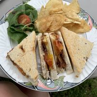 Vegan cheese, tomato and onion chutney toaster at Teashop By The Canal in Newbury