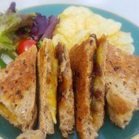 Toasted vegan cheese and chutney sandwich at Teashop By The Canal in Newbury