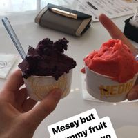 Blueberry and strawberry sorbet. Medium size  at Gelato Davvero in Belem