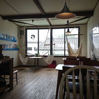Upper floor tables at Green's Baby in Matsue