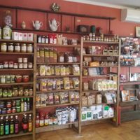 Shop - selling grains, teas, jams and other packaged food. at Ananda Bakery in Sofia