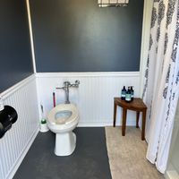 Bathrooms with showers, sinks & air conditioning   at Mandala Springs Retreat in Cobb