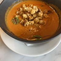 Soup of the day (tomato)  at Rosalinda in Toronto