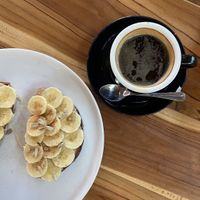 Protein toast + long black  at LOKA in Kuta