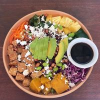 Protein Bowl with Feta this is my friends at LOKA in Kuta