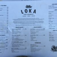 Juices and drinks  at LOKA in Kuta