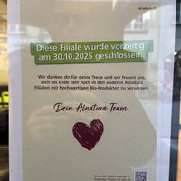 closed forever  at Alnatura in Bern