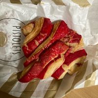 Vegan raspberry croissant at Succulente Patisserie Végétale in Brussels