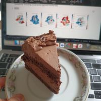 Some leftover birthday cake at work at Succulente Patisserie Végétale in Brussels