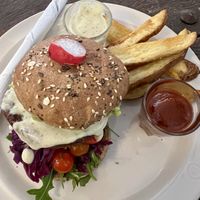 Vegan burger   at Let's Be in Tamraght