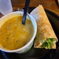 Cup of soup and 1/2 sandwich at Rudder's Cafe in Port Clinton