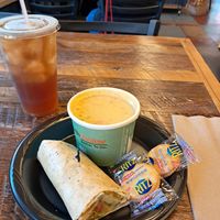 Chickpea Wrap and Potato Leek Soup Combo at Rudder's Cafe in Port Clinton