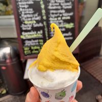 Lemon and mango ice cream at Eiscafe Puro in Heidelberg