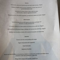 menu at The Blakeney Hotel in Blakeney