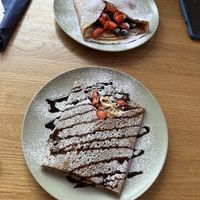 Trondheim on top, Vegan Cook Chef on the bottom!  at Creperie de Mari in Oslo