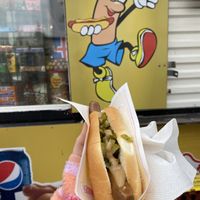   at Akureyri Hot Dog Stand in Akureyri