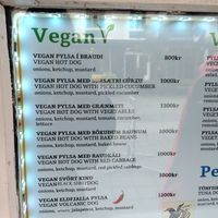 Vegan menu at Akureyri Hot Dog Stand in Akureyri