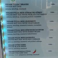 Vegan menu at Akureyri Hot Dog Stand in Akureyri