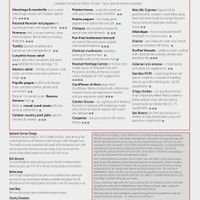 Lunchtime menu at Lunya in Liverpool