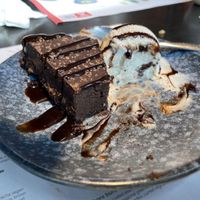 Vegan chocolate orange cake - cracking with an espresso  at Wagamama in Liverpool