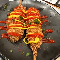 Vegan Korean corn dogs  at Wagamama in Liverpool