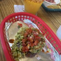 Tostada with cilantro rice, beans, pico  at Acapulco in San Juan