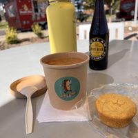 Seasonal soup and cornbread 🥣  at Wheat Street Dogs - Food Cart in Wichita