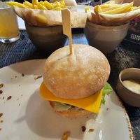 Beyond burger with vegan cheese at Ellis Gourmet Burger in Bruges