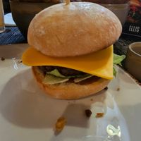Beyond burger with vegan cheese at Ellis Gourmet Burger in Bruges
